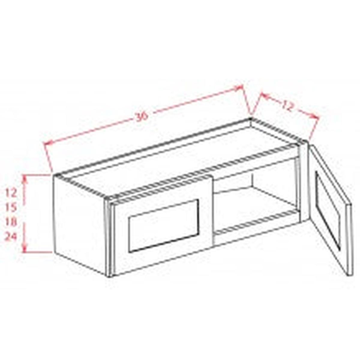 Slim Shaker White 36″ W x 18″ H Wall Cabinet Pre-Assembled
