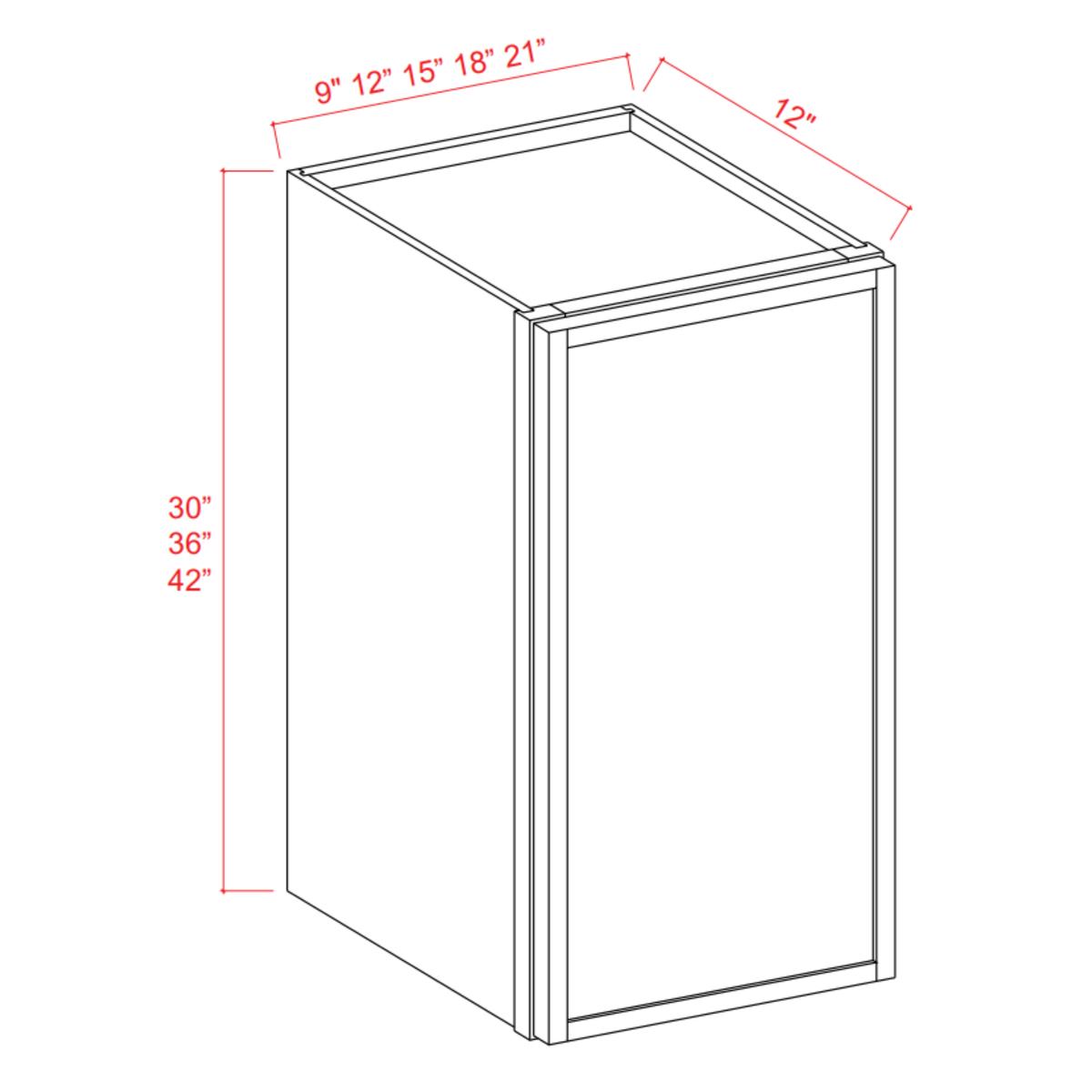Slim Shaker White Oak Wall Cabinet – 15″W x 36″H x 12″D – 1D -2S