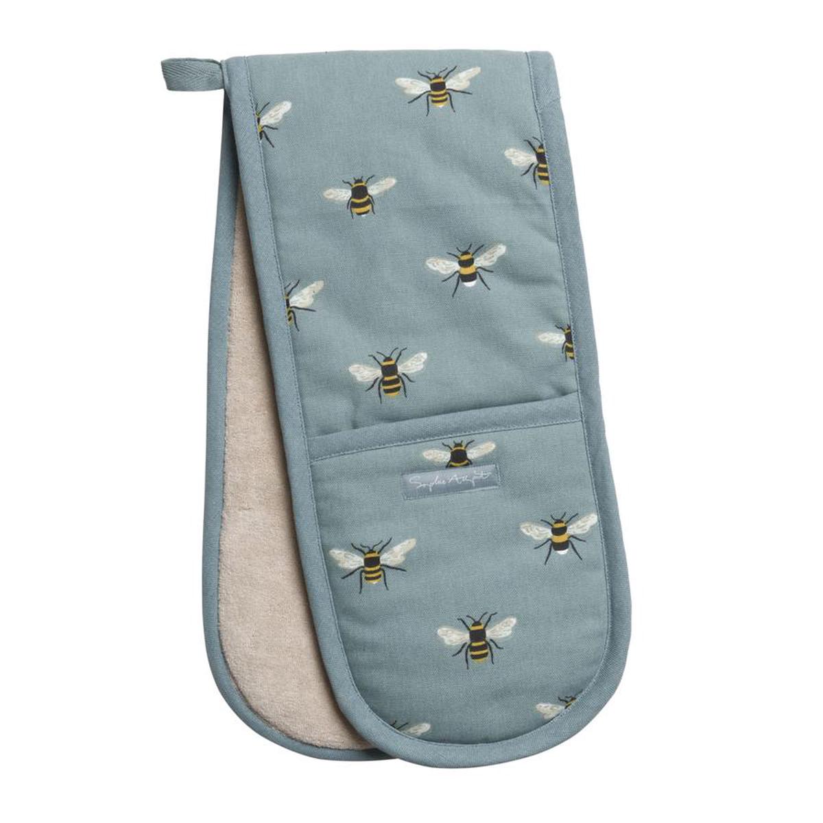 Sophie Allport Bees Double Oven Gloves Teal
