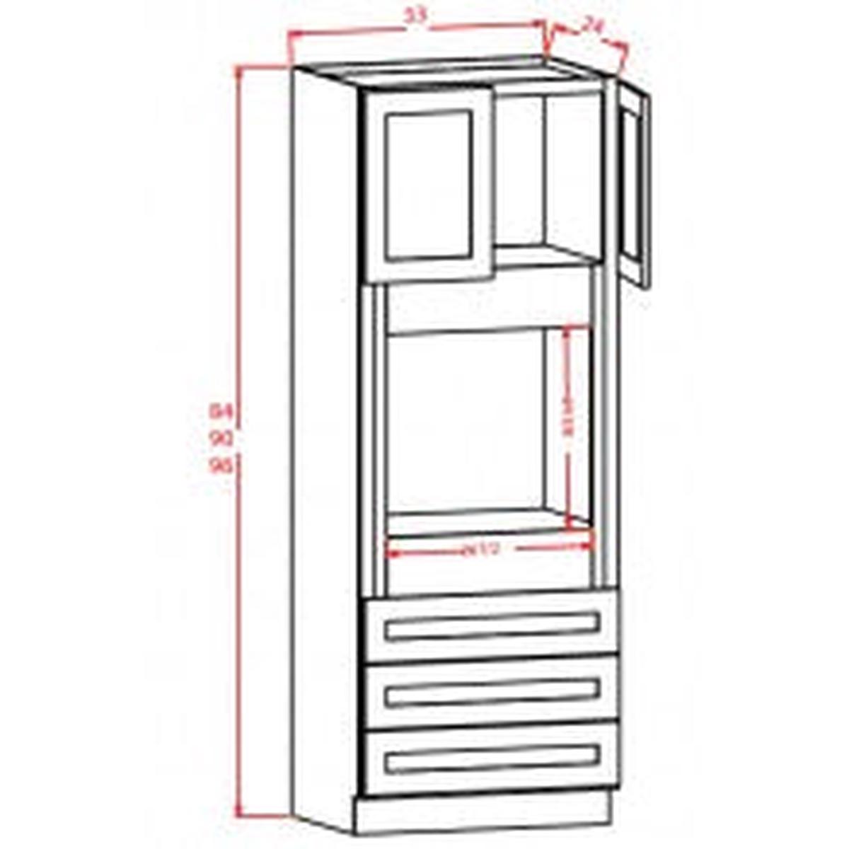 Stone Shaker 33″W x 90″H Universal Oven Cabinet Pre-Assembled