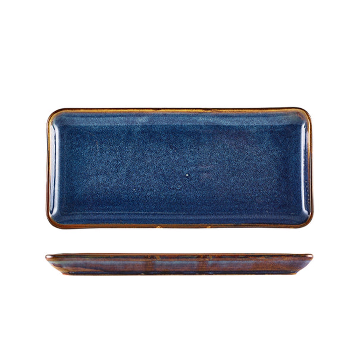 Terra Porcelain Aqua Blue Narrow Rectangular Platter 31 x 14cm