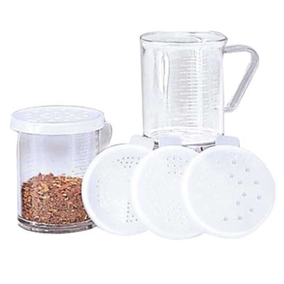 Admiral Craft LEX-DR10 10 Oz Dredge with 3 Snap-on Lids and Loop Handle Polycarbonate