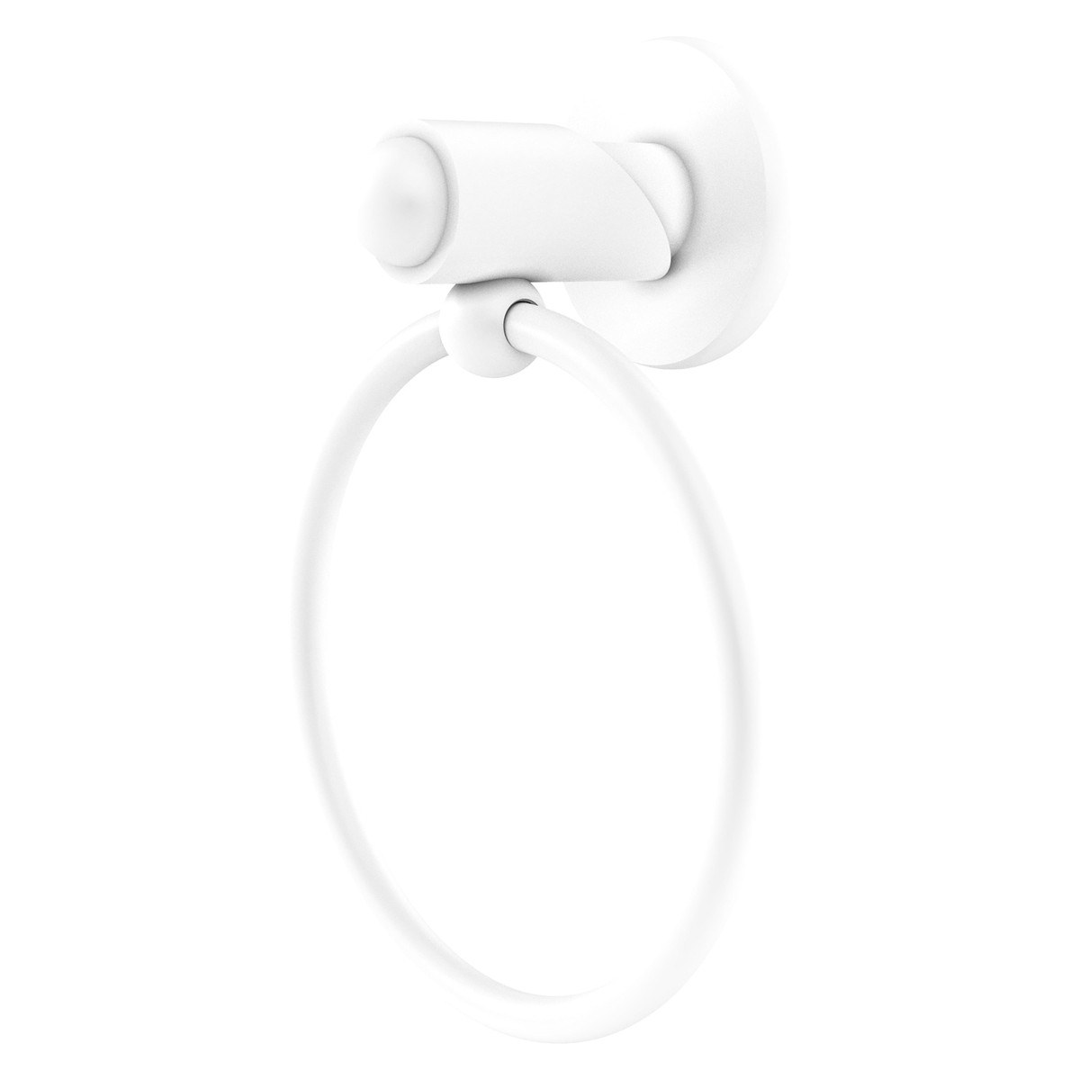 Allied Brass Soho Matte White Wall Mount Towel Ring, 6-in Diameter