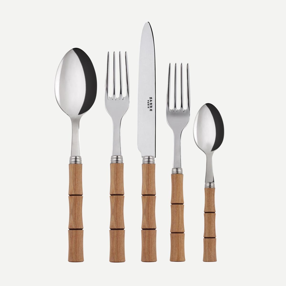 Bamboo, Light press wood – 20 pieces cutlery set