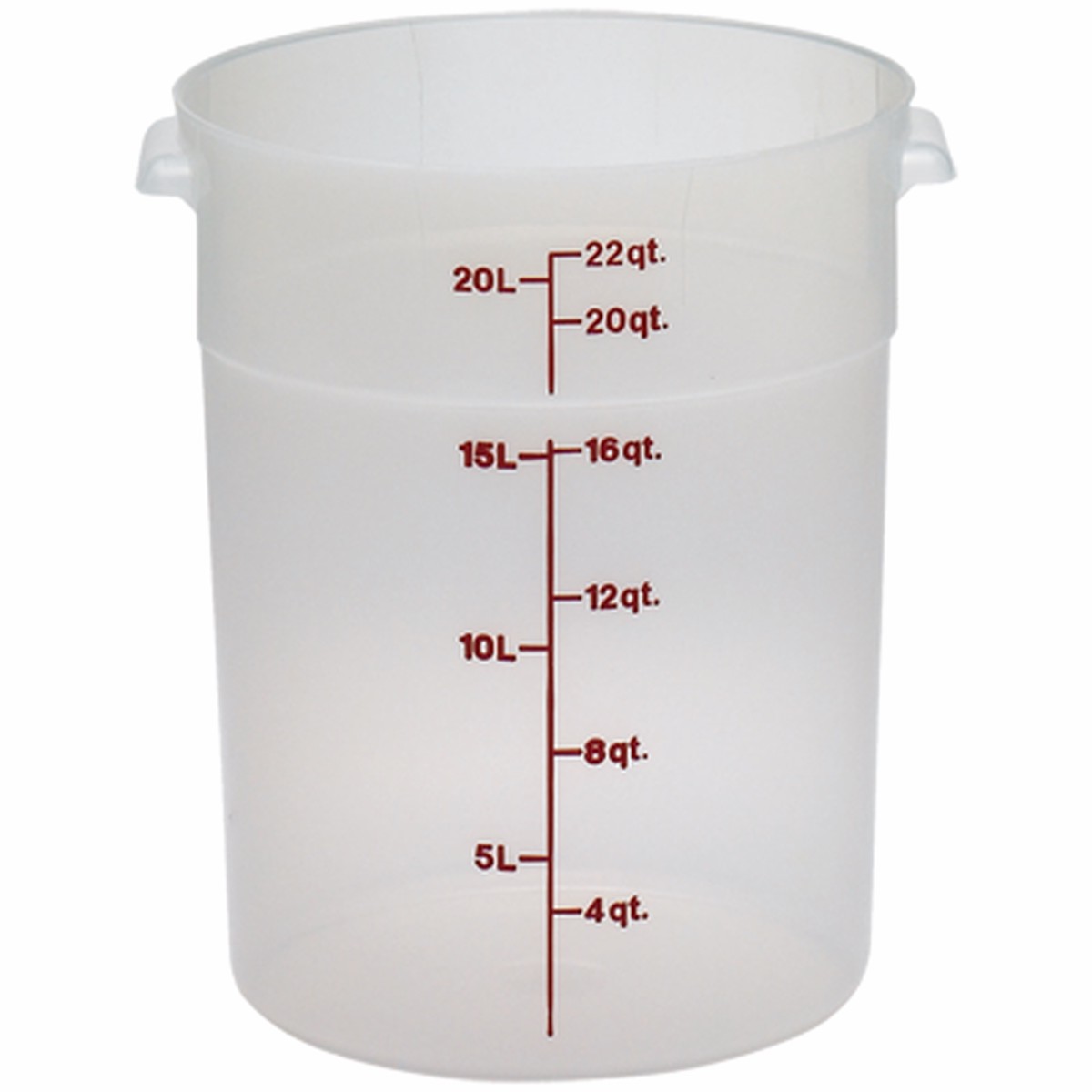 Cambro RFS22PP190 Round Storage Container 22 Qt. Plastic Clear, NSF