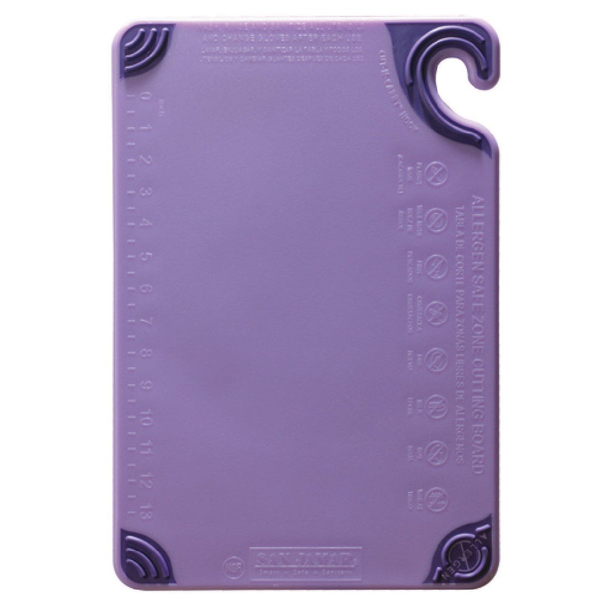 Carlisle CBG912PR 12 Inch Purple Cutting Board with Anti-Slip Grip and Ruler