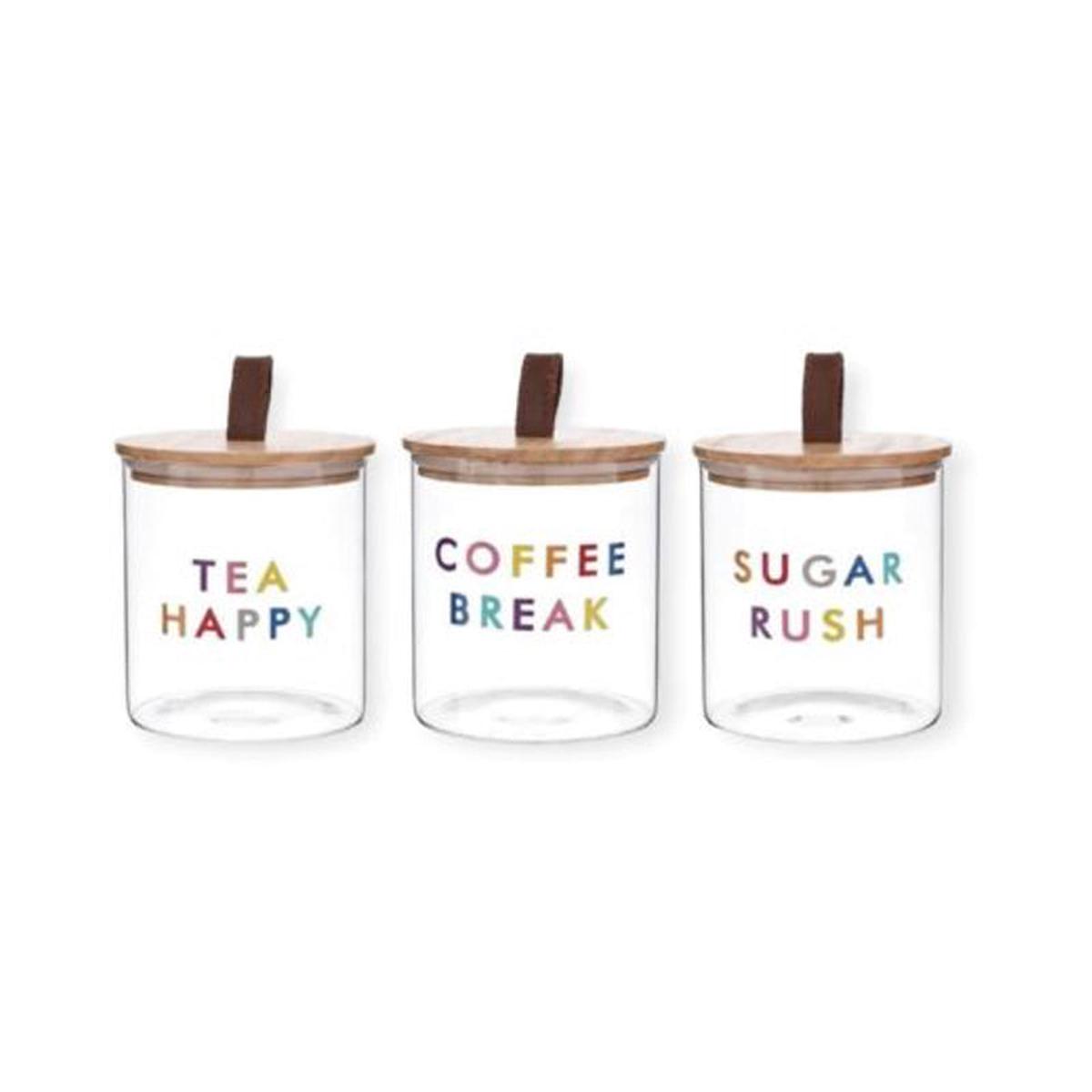 Danny Home 3Pc Storage Jar Airtight Wooden Lid 750Ml – Clear