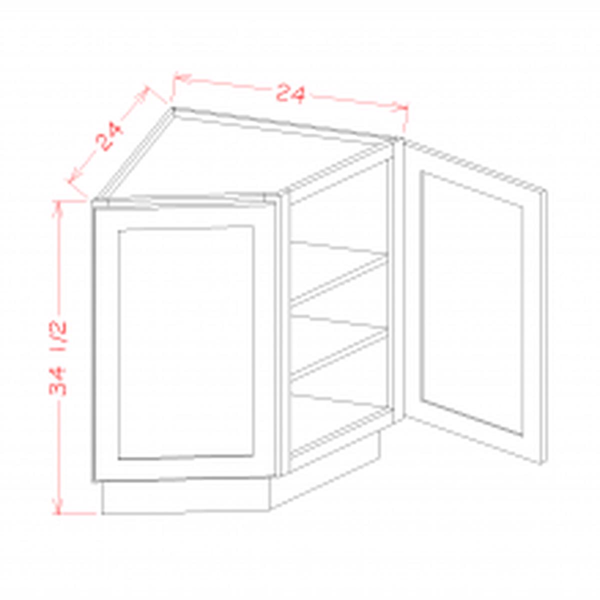 English White 24″ Angle Base Cabinet