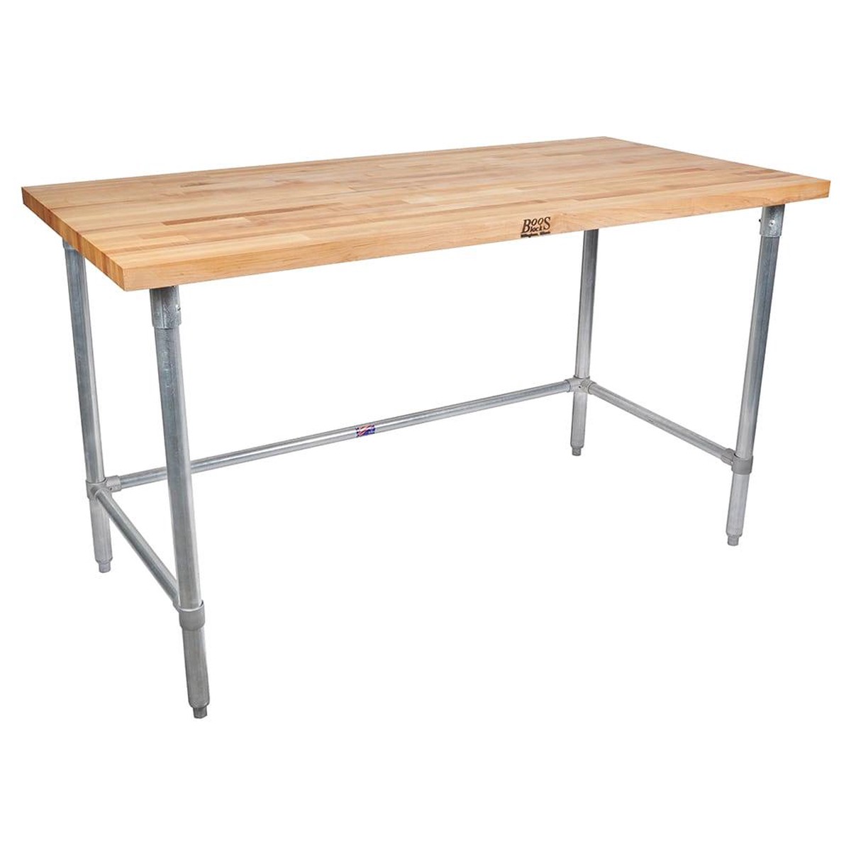 John Boos JNB09 60″ x 30″ Hard Rock Maple Work Table With Adjustable Galvanized Legs