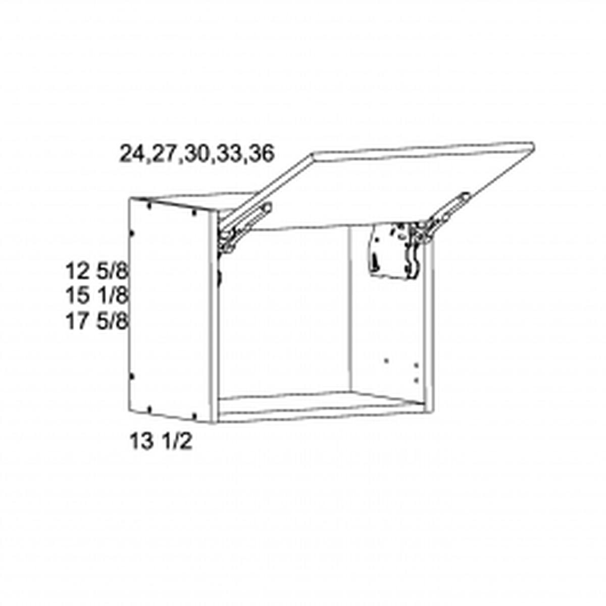 Palermo Gloss White 24″W x 12 1/2″H x 13.5″D Wall Flip Up Door