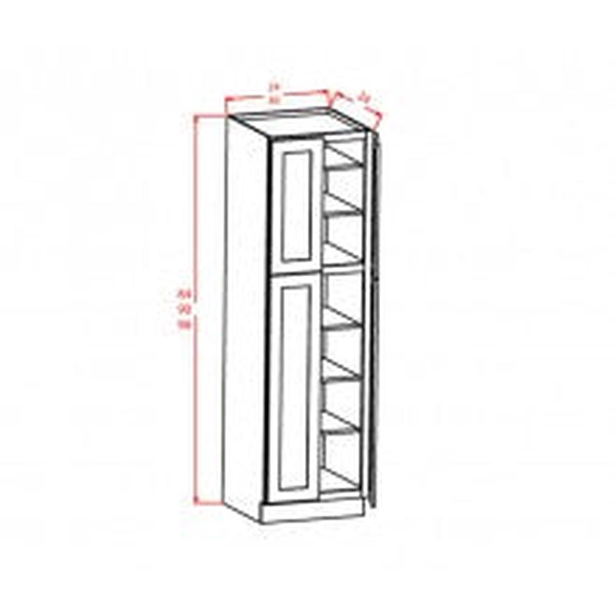 Shaker Dove 30″ W x 96″ H Wall Pantry Pre-Assembled
