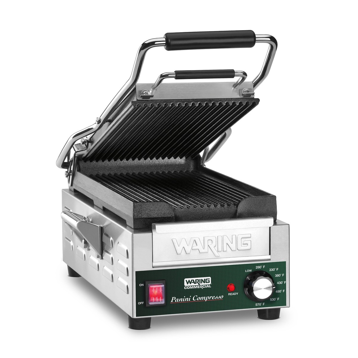 Waring WPG200 Panini Grill Ribbed Plates, 7.75″ x 12.5″ Commercial Grill