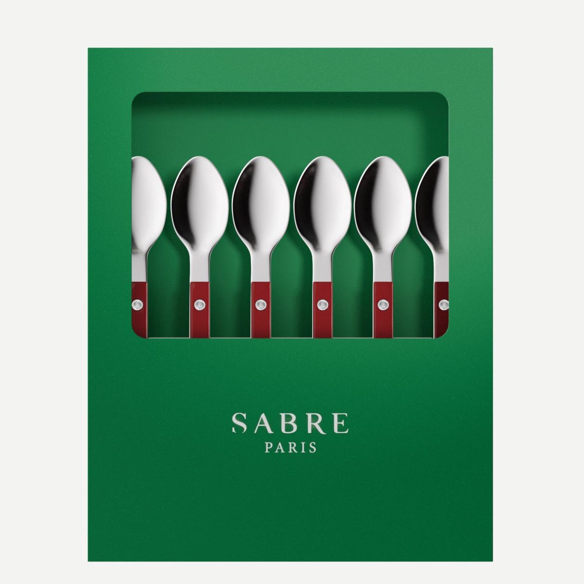 Bistrot Solid, Burgundy – Box of 6 espresso spoons