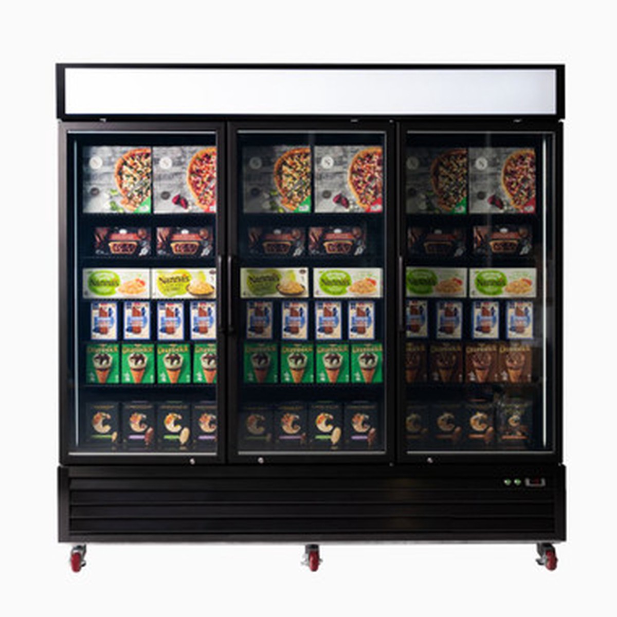 Bromic UF1980GDL-NR Upright Display Freezer 1980L 3 Door Flat Glass Lightbox