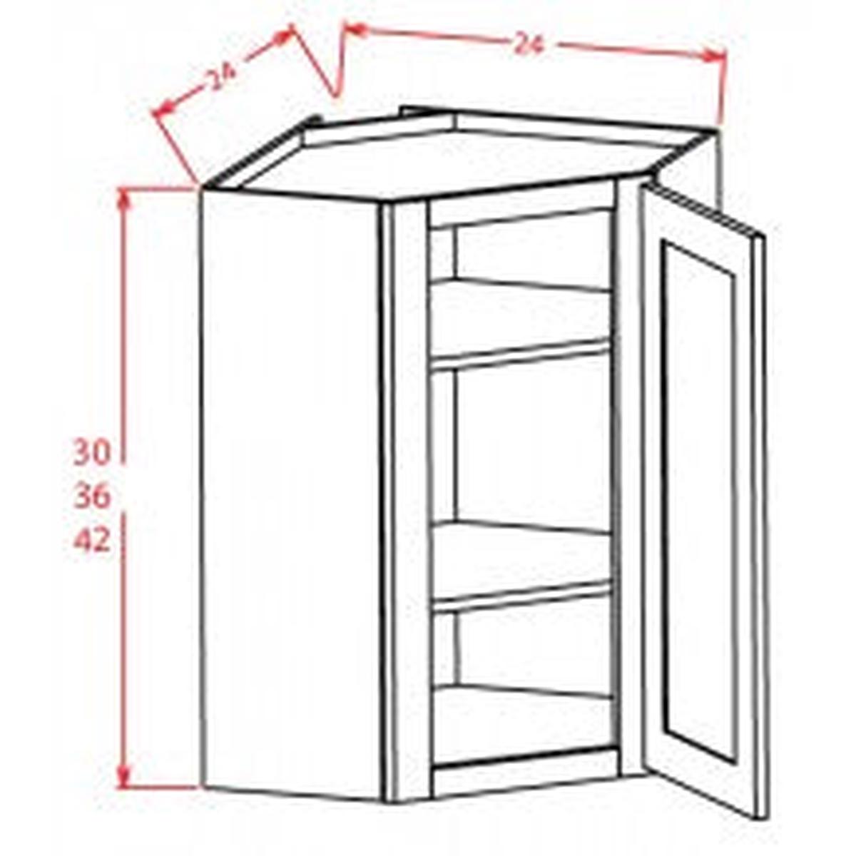 Casselberry Antique White 24″ W x 36″ H Wall Diagonal Corner Cabinet
