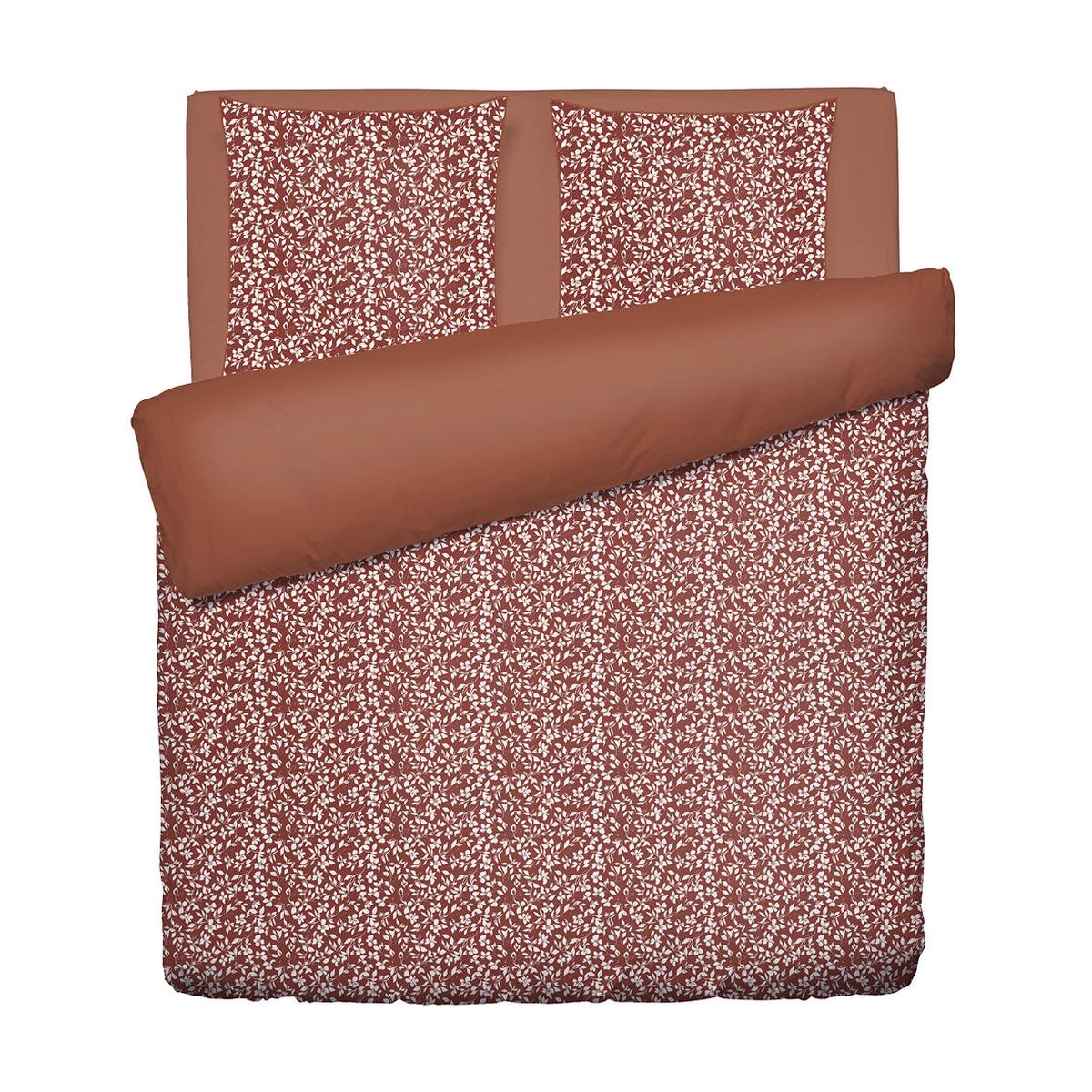 Duvet cover + pillowcase cotton satin – Floral Terracotta – 240 x 220 cm + 2 x (63 x 63 cm)