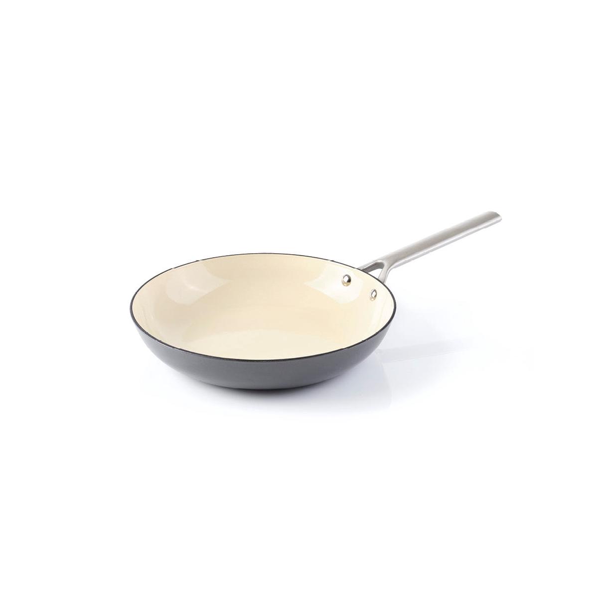 Enameled cast iron frypan with stainless steel handle 20 cm – Dark grey