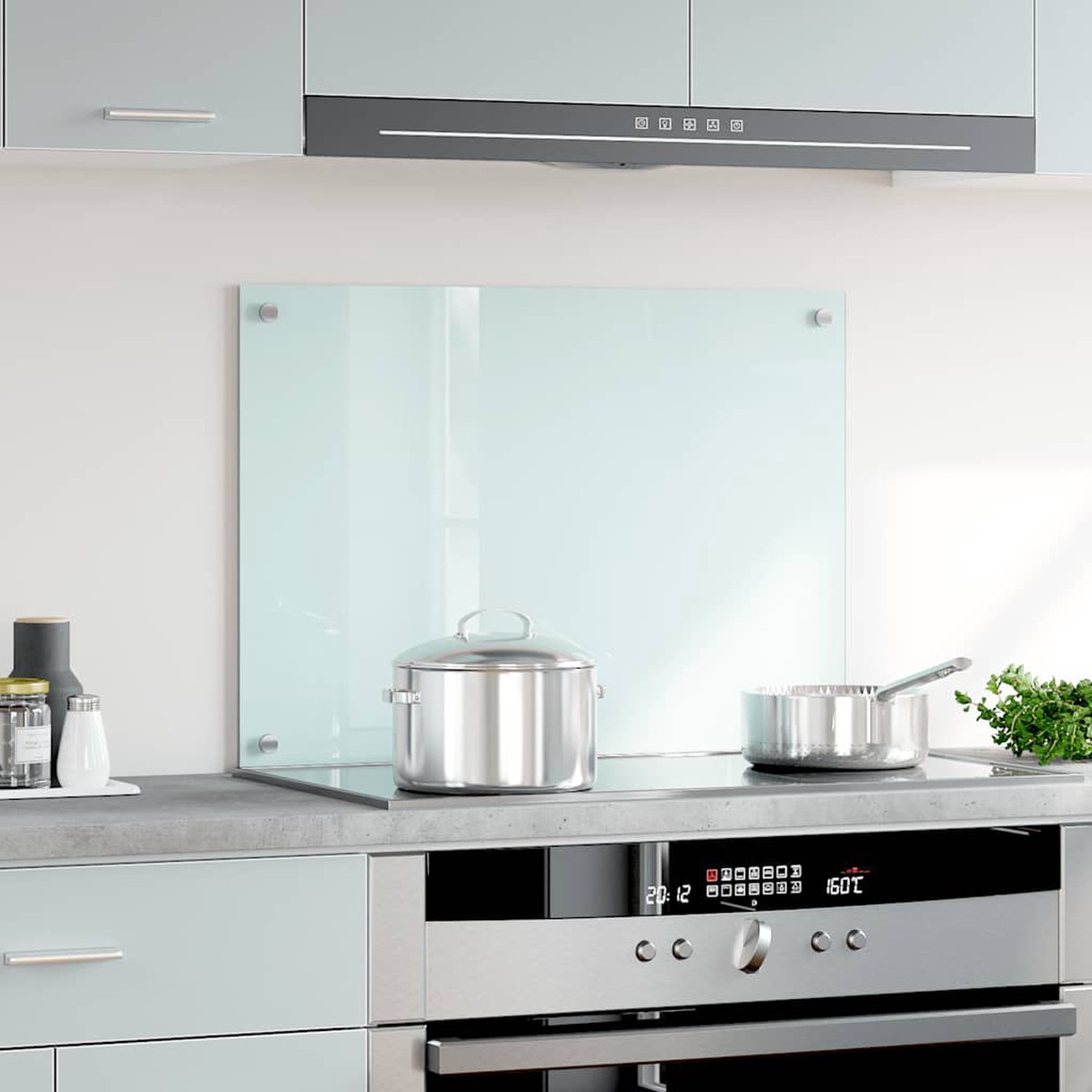 Kitchen Backsplash Milk 70 x 50 cm Tempered Glass