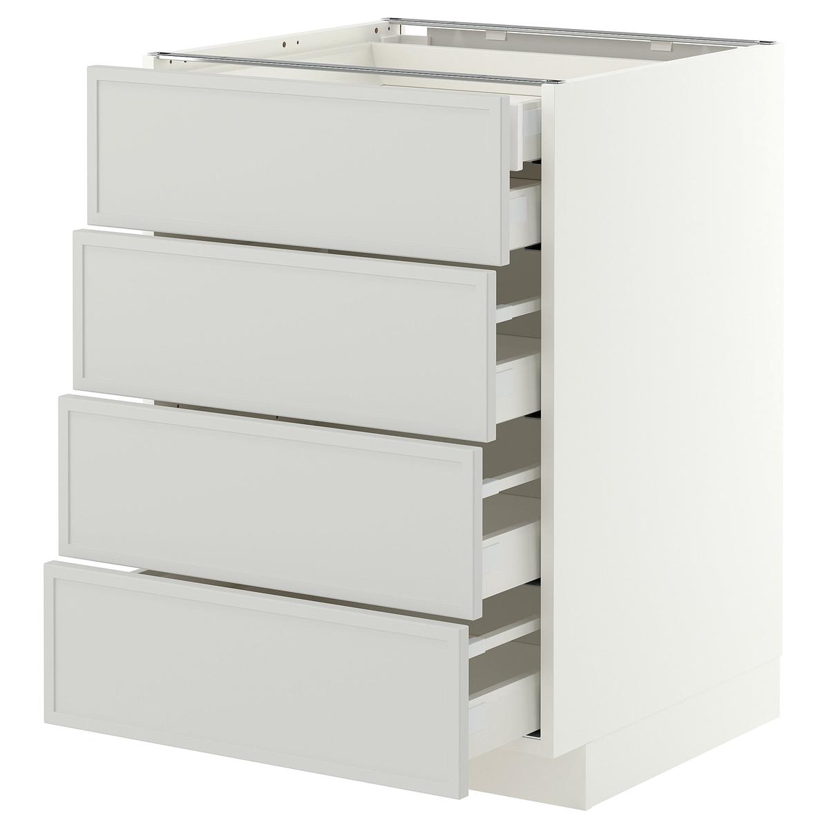METOD / MAXIMERA base cb 4 frnts/2 low/3 md drwrs, white/Aspudden light grey, 60×60 cm
