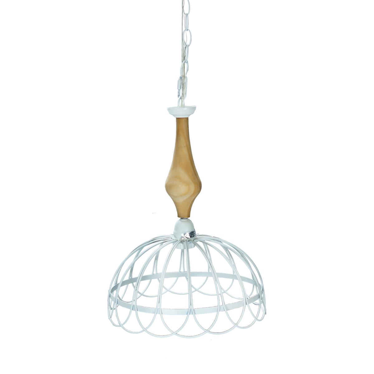 Mtl./Wd. Pendant Light White