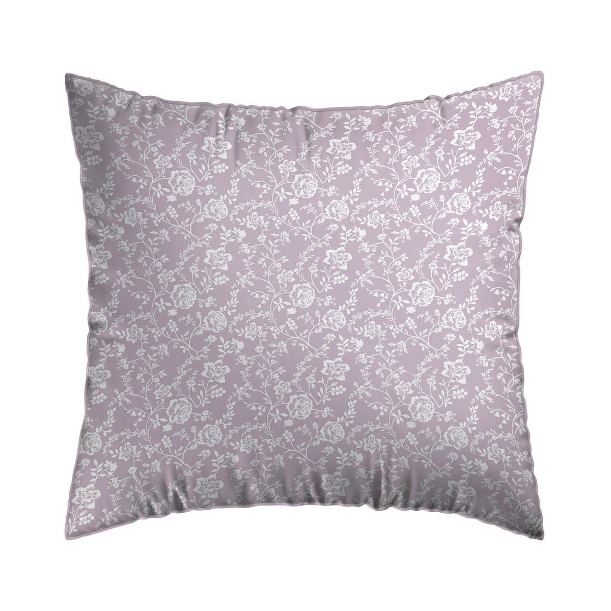 Pillowcase(s) cotton satin – Fleurs Lavender – 2 x (63 x 63 cm)
