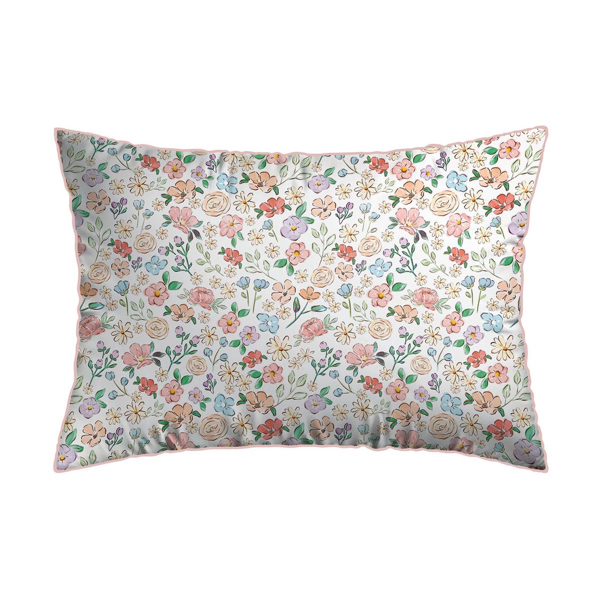 Pillowcase(s) cotton satin Prairie Fleurie – Petit Pois White – 2 x (50 x 70 cm)