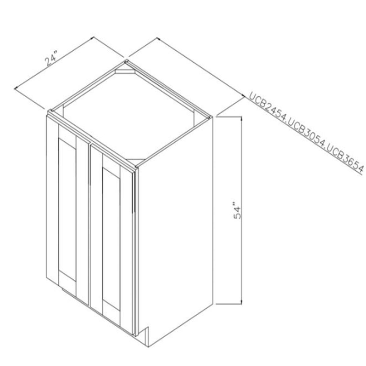 Platinum Shaker 24″ Bottom Cabinet for Split Pantries