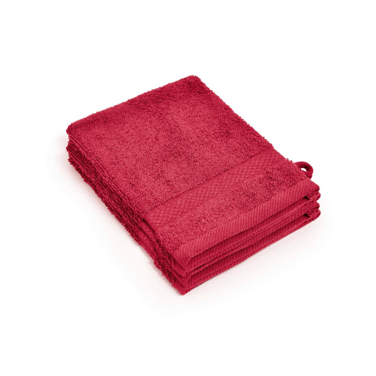 Set of 4 washcloths – Burgundy