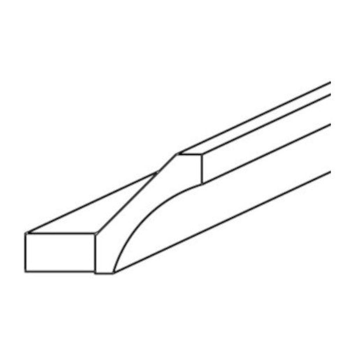 Snow White Shaker Cove Crown Molding 2 1/2″ x 96″ Pre-Assembled
