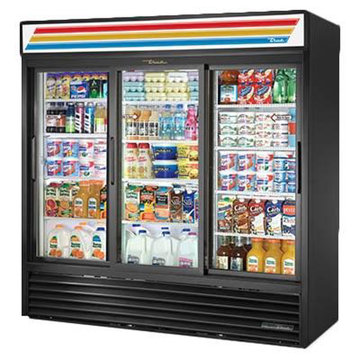 True GDM-69-HC-LD Three-Section Refrigerated Merchandiser with Sliding Glass Doors
