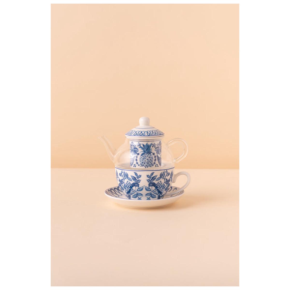 Waba B35 Teapot With Cup-White&Blue