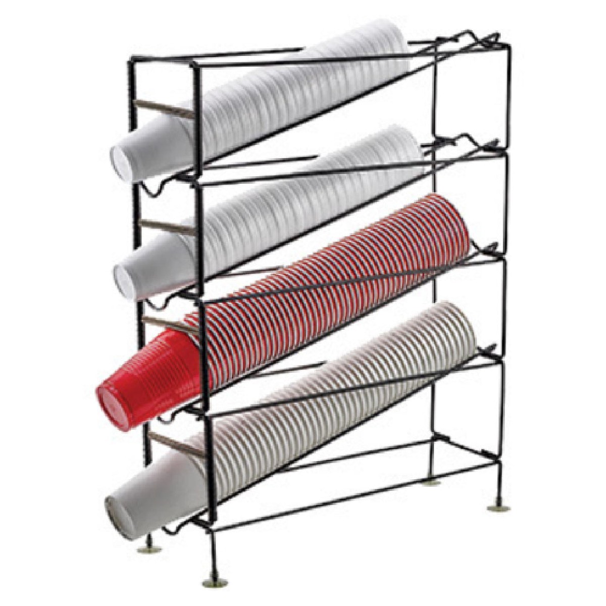 Winco CDR-4 Cup Dispensing Rack 4-tier 20″L X 6-1/4″W X 24-3/4″H