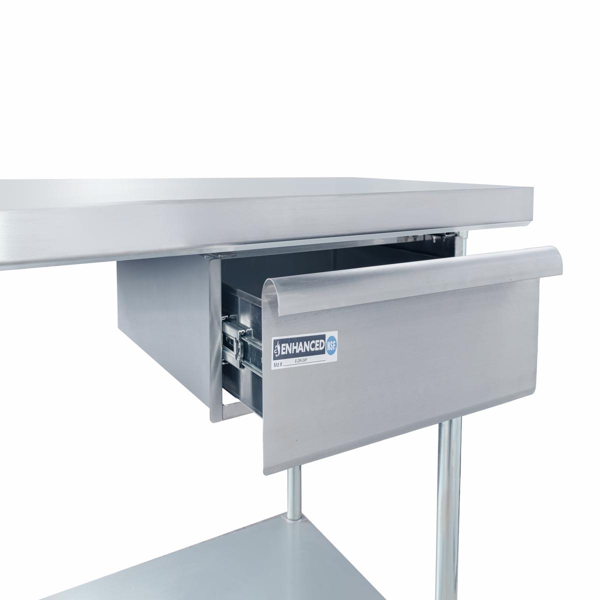 Enhanced SS & Equipment E-DR-24P Stainless Steel Drawer 16″x20″x4″ for 24″ Width Work Table