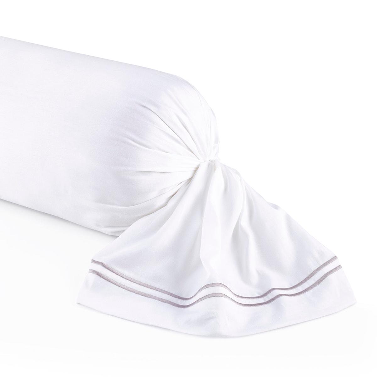 Pillowcase(s) cotton satin – Antibes Grey / White – 43 x 210 cm