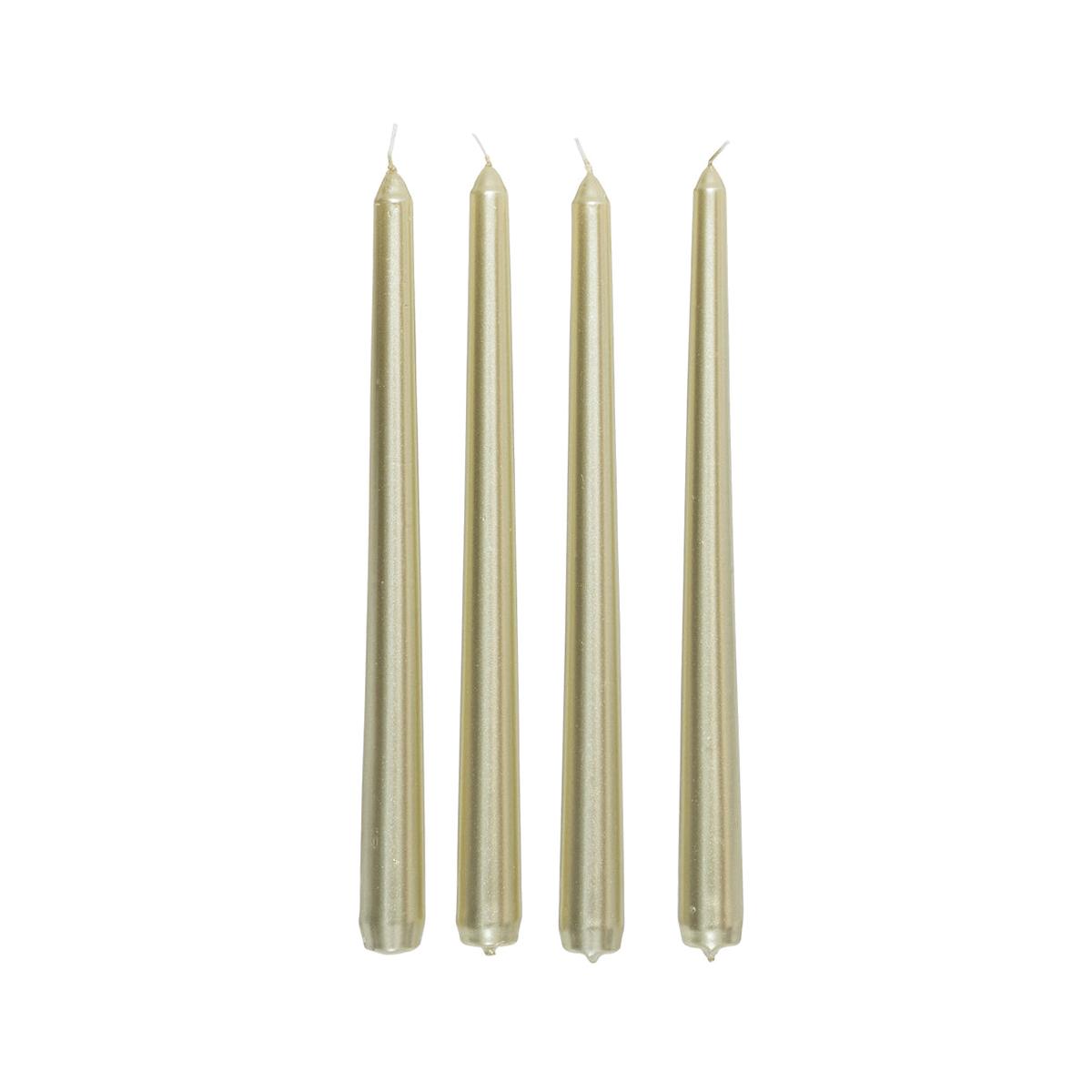Set de 4 bougies btons satin