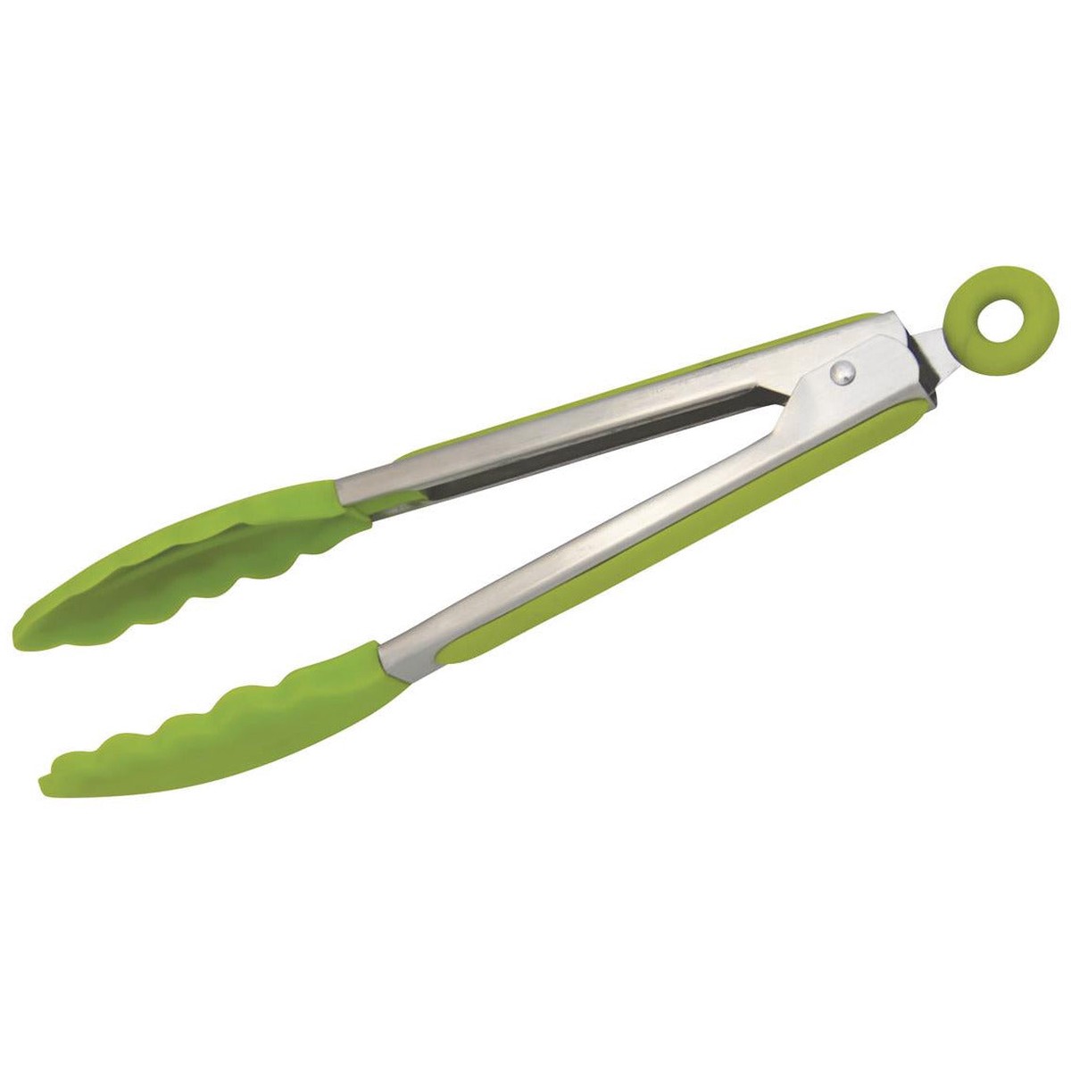 Silicone Stainless Steel Tongs 23cm – Green