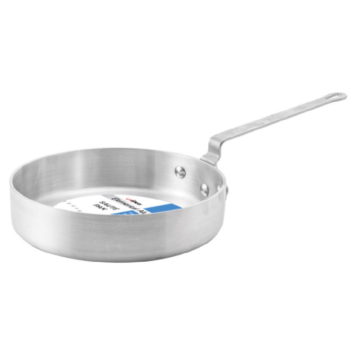 Winco ASET-5 5 Qt Aluminum Saute Pan 12-3/8 Inch Riveted Handle NSF