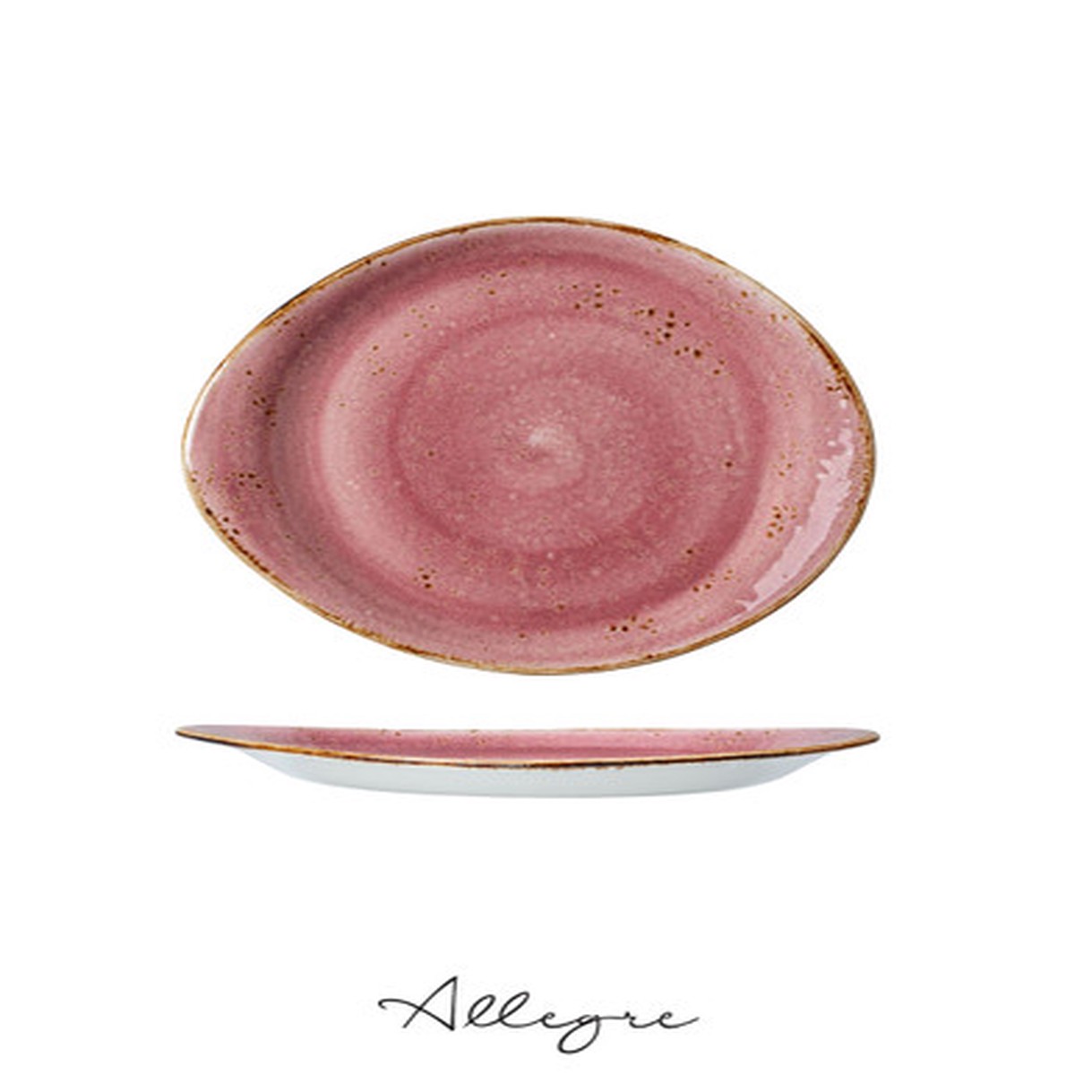 10 in. Abstract Salad, Dessert, Cake Plate - Speckled Raspberry