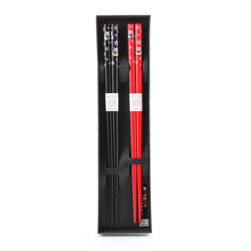 2-pair 22.5cm Beckoning Cat Chopsticks