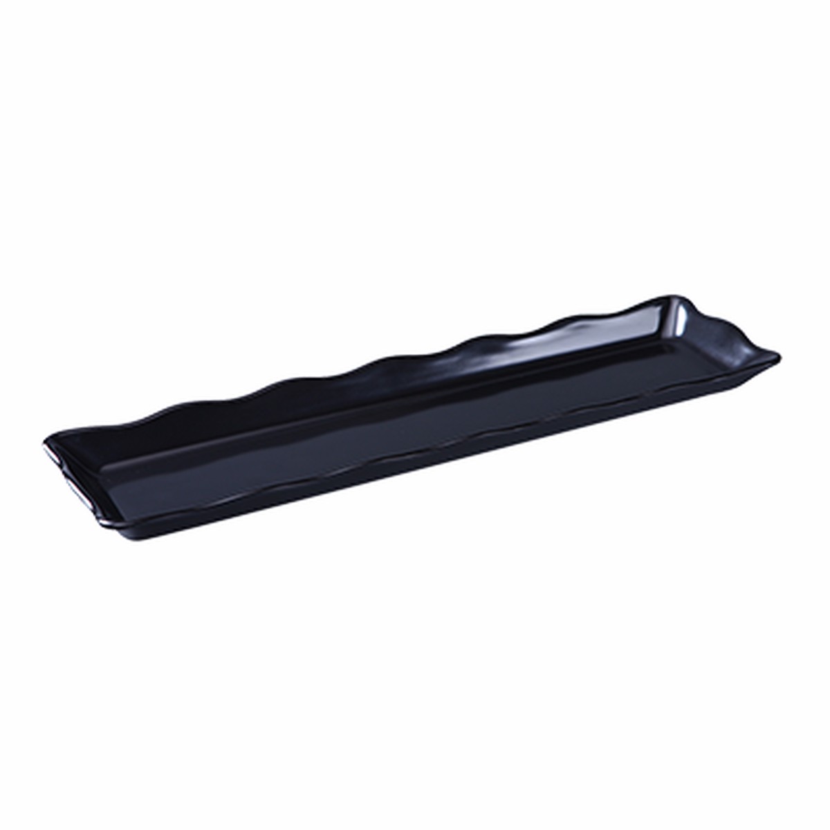 Yanco DC-6019B Serving Tray, 19" X 5-1/4" X 1", rectangular, melamine, black