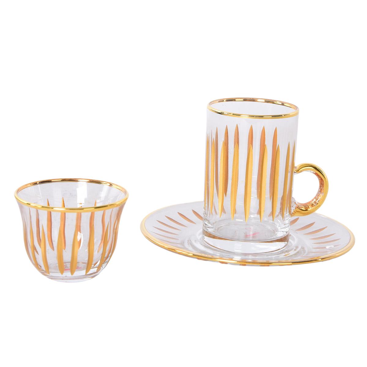 18 Pcs Tea Glass And Arabic Coffee Set