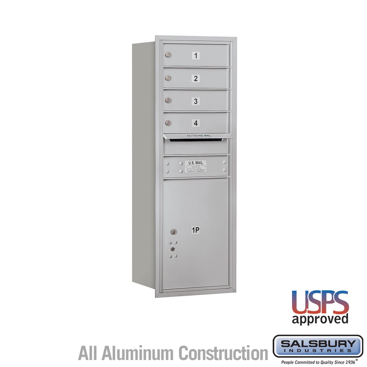 11 Door High Recessed Mounted 4C Horizontal Mailbox with Parcel Locker - Rear Loading