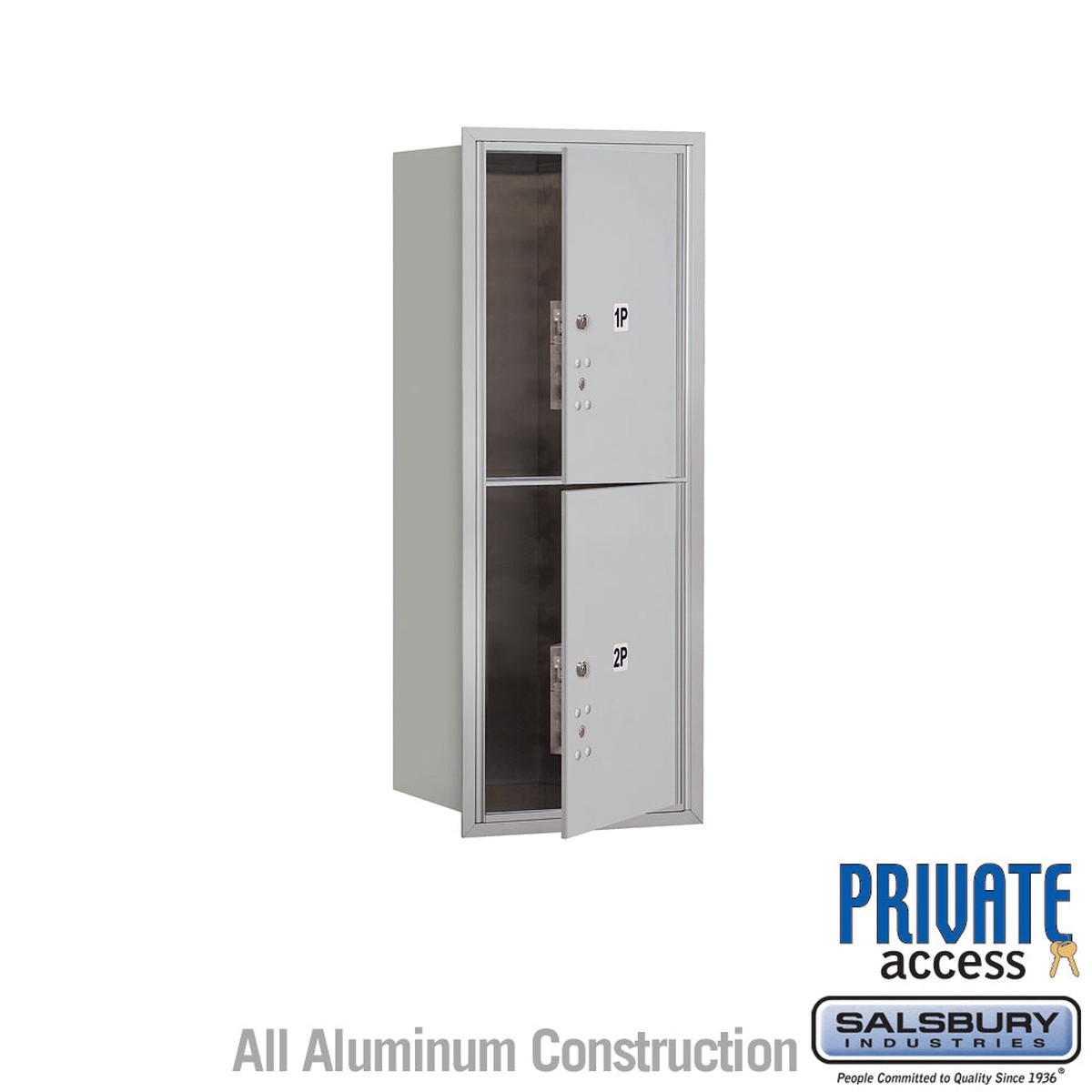 10 Door High Recessed Mounted Parcel Locker with 2 Parcel Compartments - Front Loading