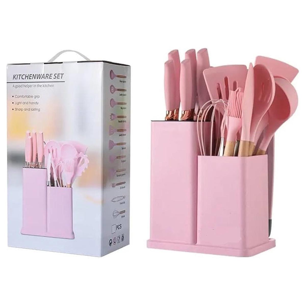 19Pcs Kitchen Wareset - Pink