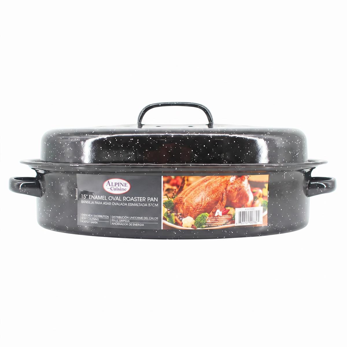 15" Enamel Oval Roaster Pan