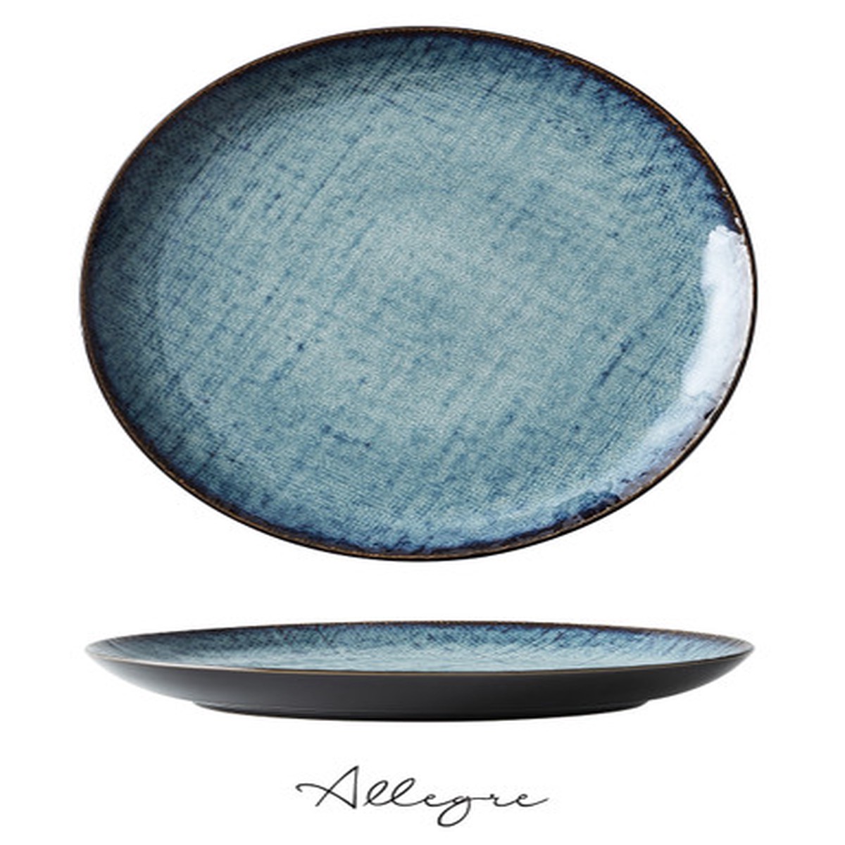 12.5 in. Show Plate/ Serving Plate for 6 to 8 Persons - Knit Denim