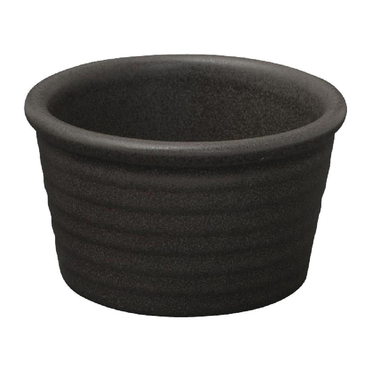 Zuma Charcoal Ribbed Ramekins 85mm (6 Pack) PAS-FK858