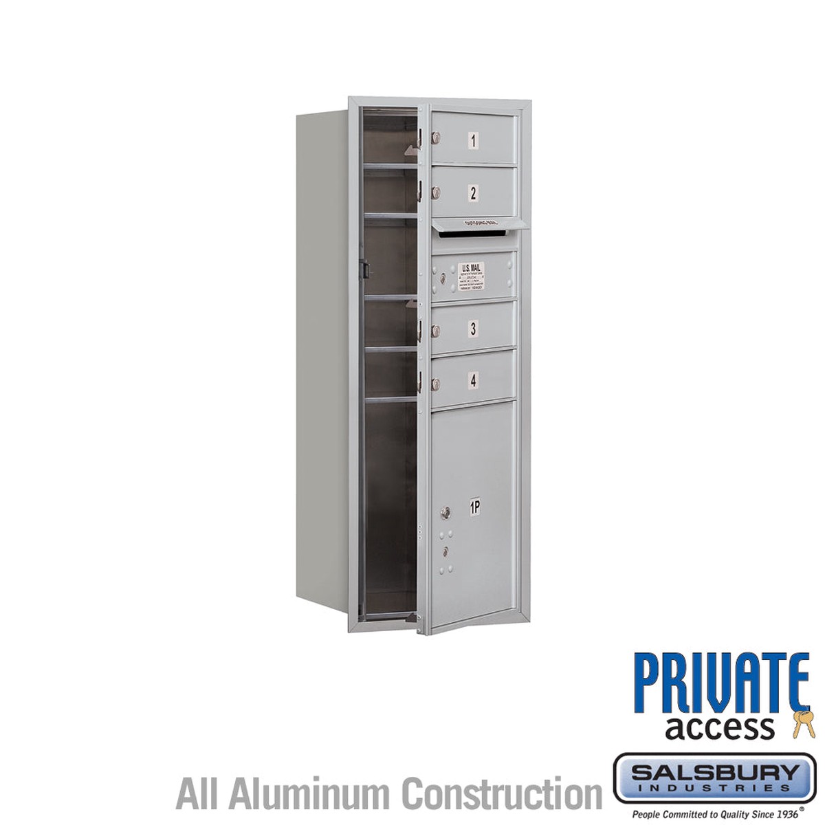 10 Door High Recessed Mounted Mailbox with Parcel Locker - Private Access