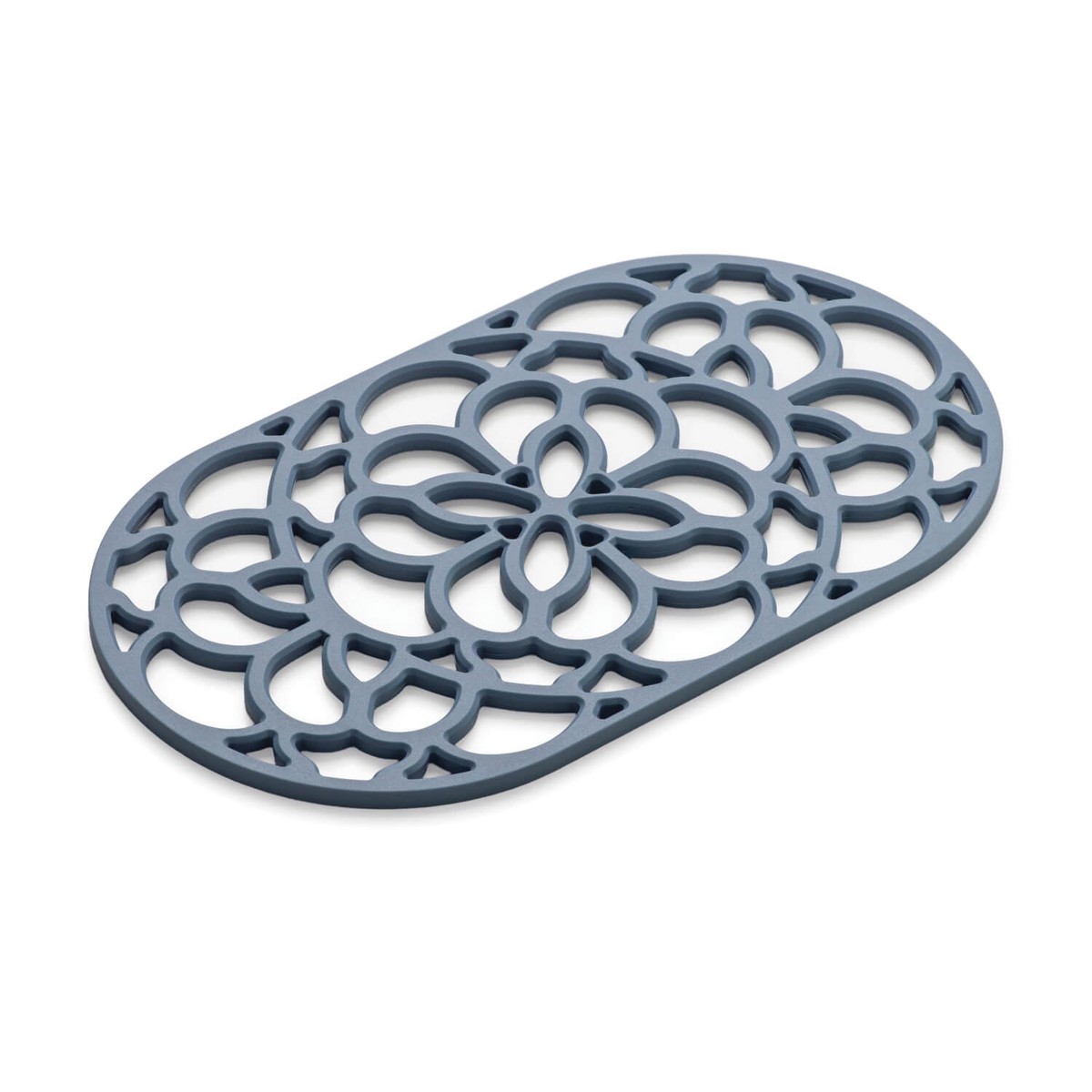 Zeal Heritage 32cm Silicone Oval Trivet Mat - Provence Blue