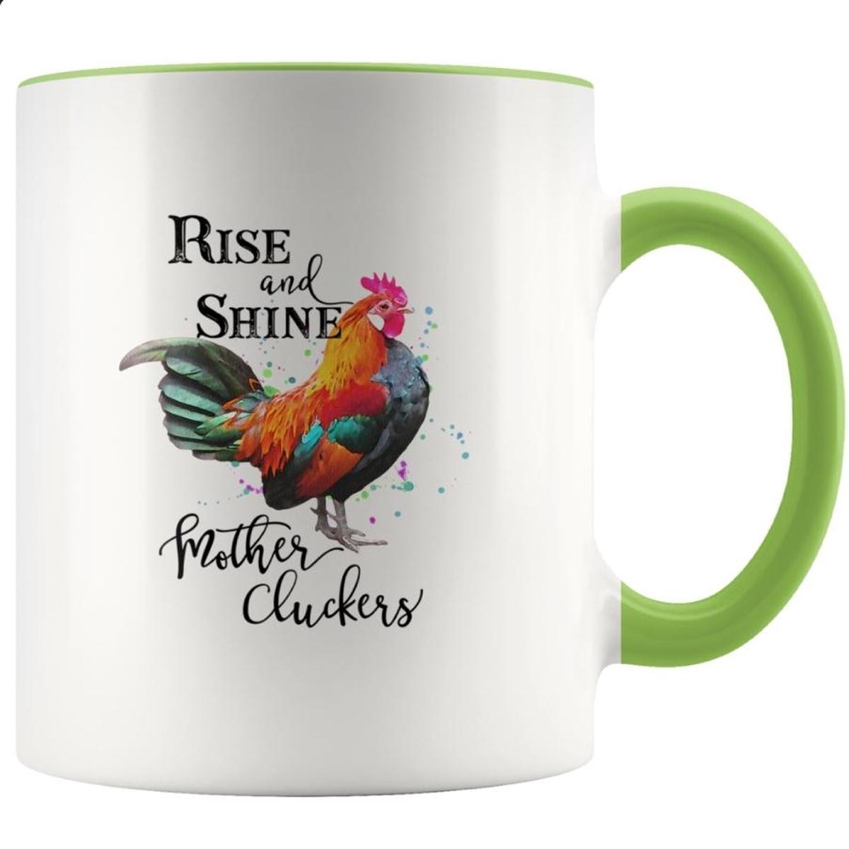 " RISE AND SHINE " - Quote mug - green